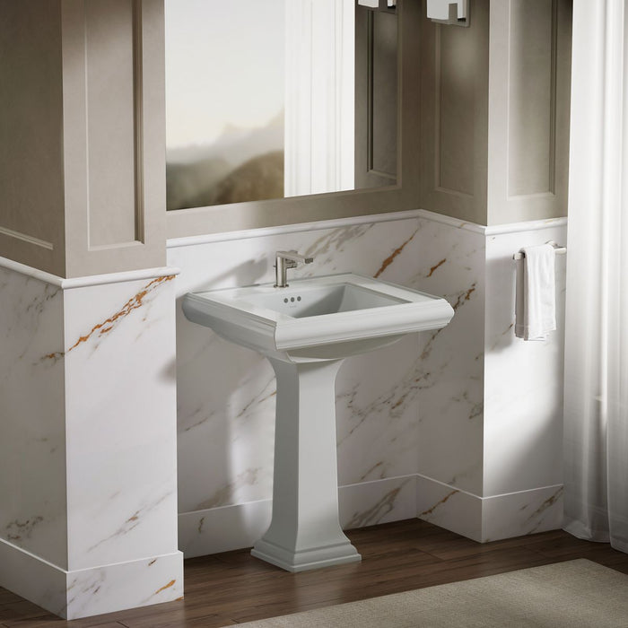 KOHLER K-2259-1 Memoirs Pedestal/console table bathroom sink basin with single faucet-hole drilling, ice grey - view 4