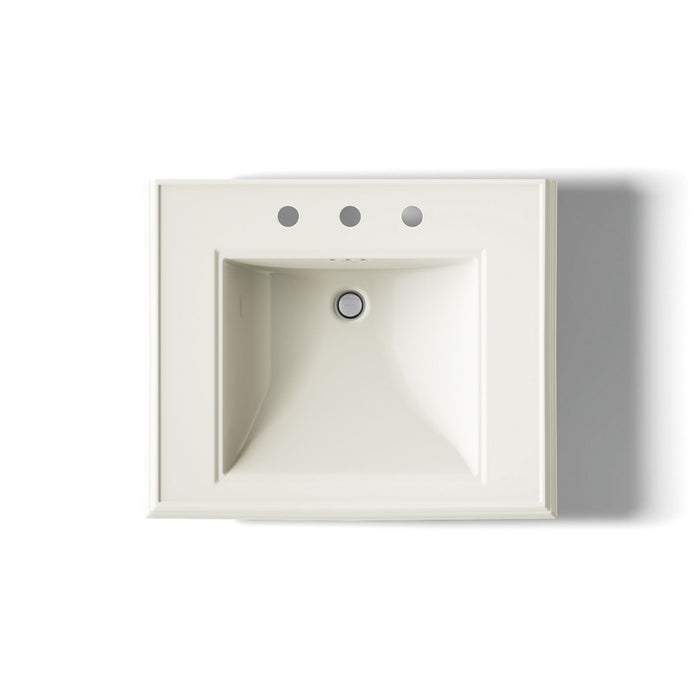 KOHLER K-2259-8 Memoirs Pedestal/console table bathroom sink basin with 8" widespread faucet holes, biscuit - view 3