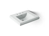KOHLER K-2259-8 Memoirs Pedestal/console table bathroom sink basin with 8" widespread faucet holes, ice grey