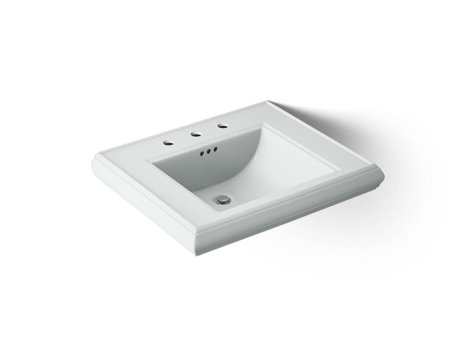 KOHLER K-2259-8 Memoirs Pedestal/console table bathroom sink basin with 8" widespread faucet holes, ice grey