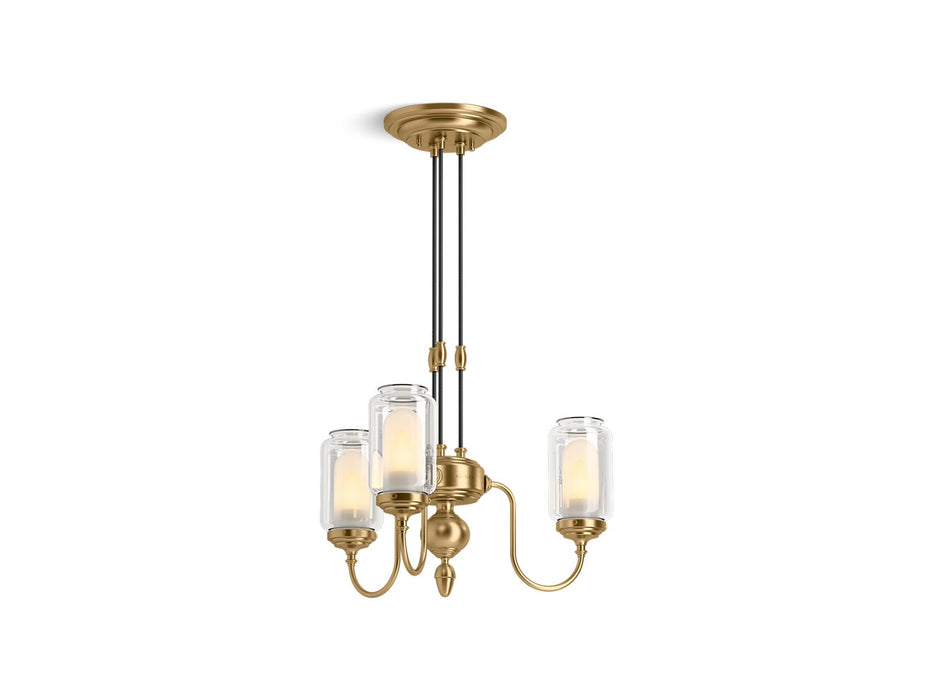 KOHLER K-22657-CH03 Artifacts 22" chandelier, moderne brushed gold - view 2