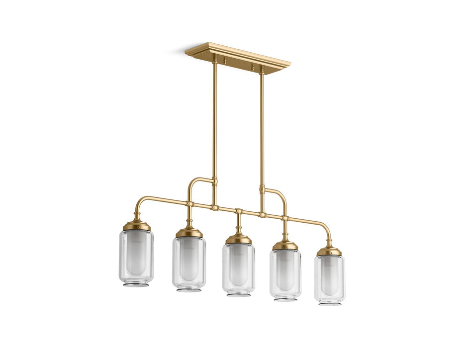 KOHLER K-22660-CH05 Artifacts 36" linear chandelier, moderne brushed gold