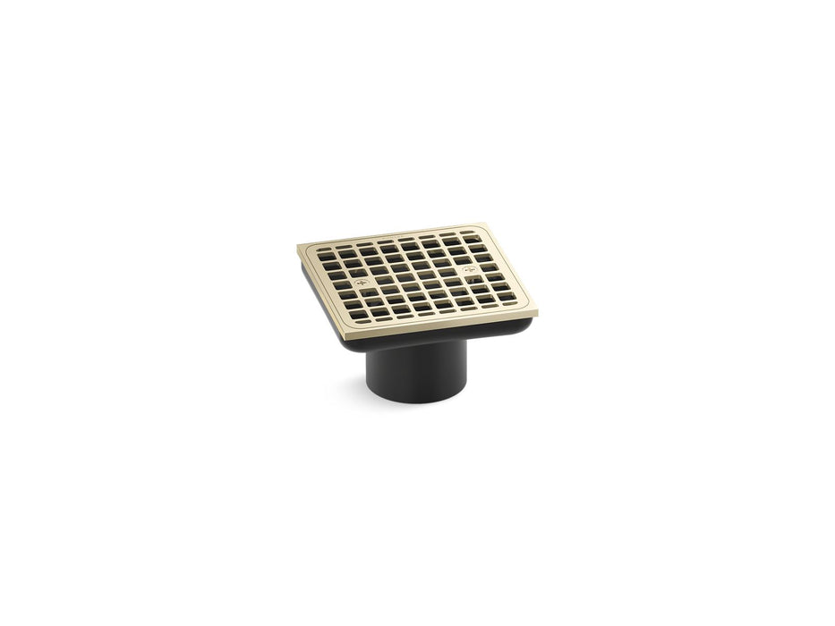 KOHLER K-22665 Clearflo Square brass tile-in shower drain (drain body not included), vibrant french gold