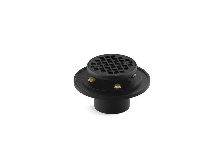 KOHLER K-22671 Clearflo Round brass tile-in shower drain, matte black