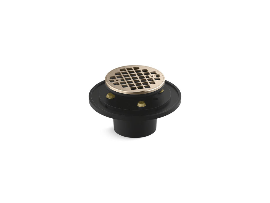 KOHLER K-22671 Clearflo Round brass tile-in shower drain, vibrant brushed bronze