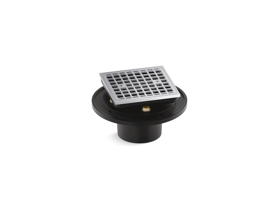 KOHLER K-22673 Clearflo Square brass tile-in shower drain, polished chrome