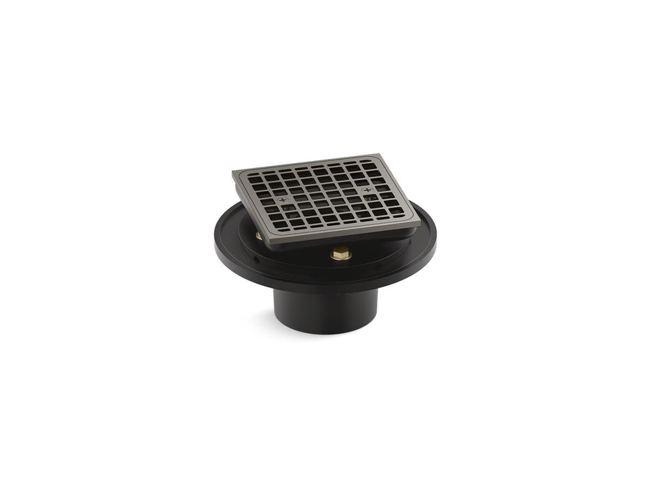KOHLER K-22673 Clearflo Square brass tile-in shower drain, vibrant brushed nickel