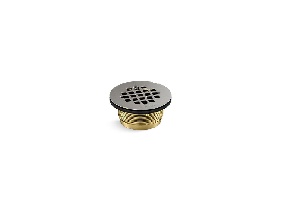 KOHLER K-22675 Round brass shower receptor drain, brushed stainless