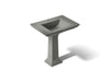 KOHLER K-2268-1 Memoirs Stately 30-3/4" Rectangular Pedestal Bathroom Sink, Thunder Grey - 3/4 view of product