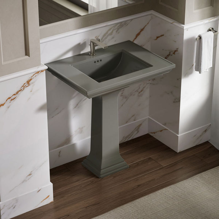 KOHLER K-2268-1 Memoirs Stately 30-3/4" Rectangular Pedestal Bathroom Sink, Thunder Grey - image focused on single product st