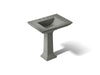 KOHLER K-2268-8 Memoirs Stately 30-3/4" Rectangular Pedestal Bathroom Sink, Thunder Grey - 3/4 view of product