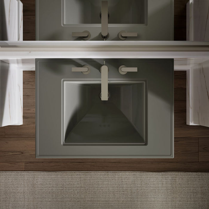 KOHLER K-2268-8 Memoirs Stately 30-3/4" Rectangular Pedestal Bathroom Sink, Thunder Grey - View of products in room from abov