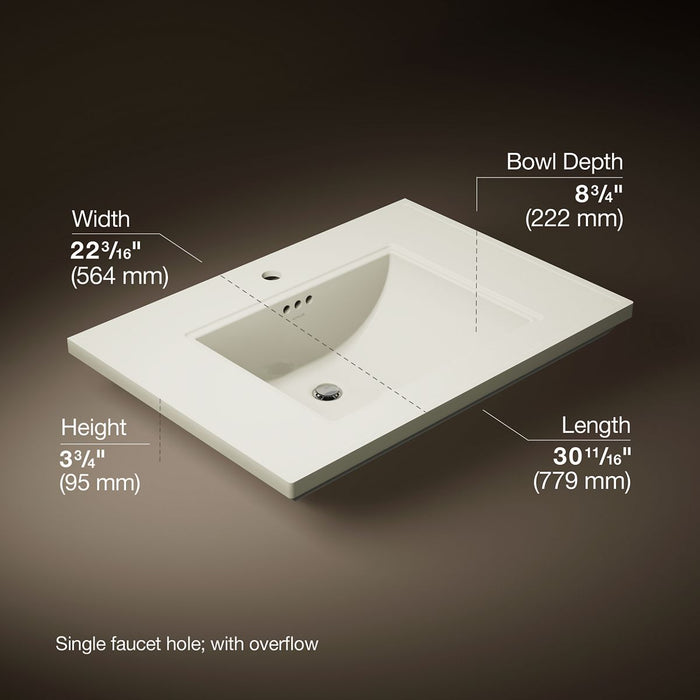 KOHLER K-2269-1 Memoirs 30" pedestal/console table bathroom sink