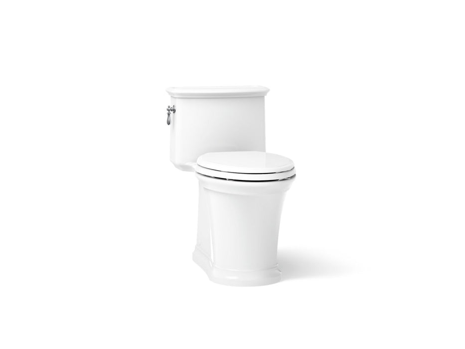 KOHLER K-22695-0 K-22695 Harken One-piece Compact Elongated Toilet with Skirted Trapway, 1.28 GPF, white