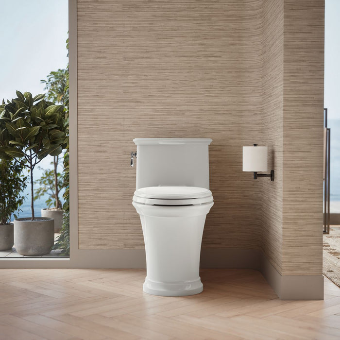 KOHLER K-22695-0 K-22695 Harken One-piece Compact Elongated Toilet with Skirted Trapway, 1.28 GPF, white - view 4