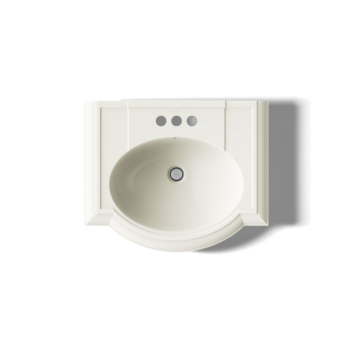 KOHLER K-2286-4 Devonshire 24-1/4" rectangular pedestal bathroom sink, biscuit - view 3