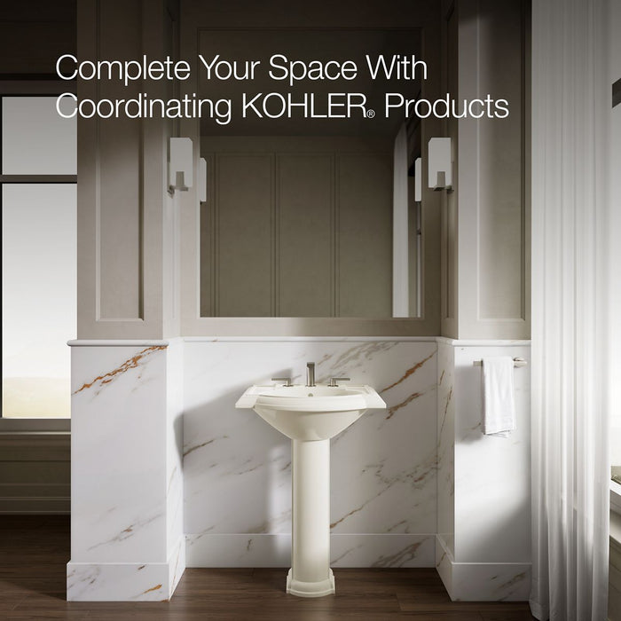 KOHLER K-2286-8 Devonshire 24-1/4" rectangular pedestal bathroom sink, biscuit - view 5