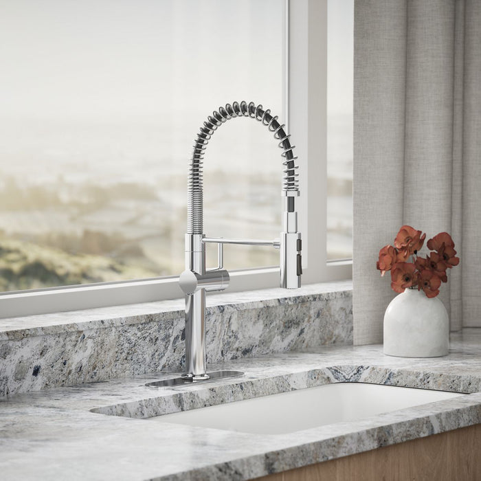 KOHLER K-22973 Crue Semi-professional kitchen sink faucet with three-function sprayhead, polished chrome - view 3