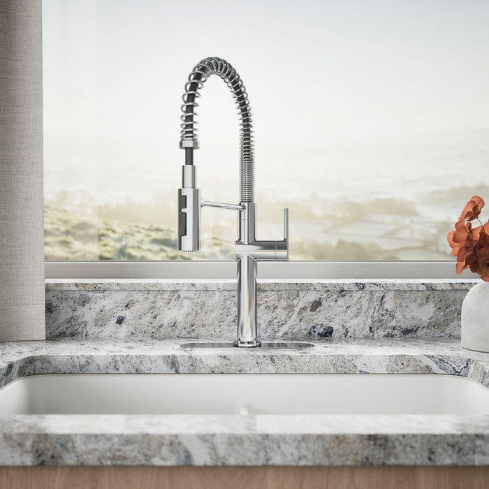 KOHLER K-22973 Crue Semi-professional kitchen sink faucet with three-function sprayhead, polished chrome - view 4