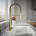 KOHLER K-22973 Crue Semi-professional kitchen sink faucet with three-function sprayhead, vibrant brushed moderne brass -...