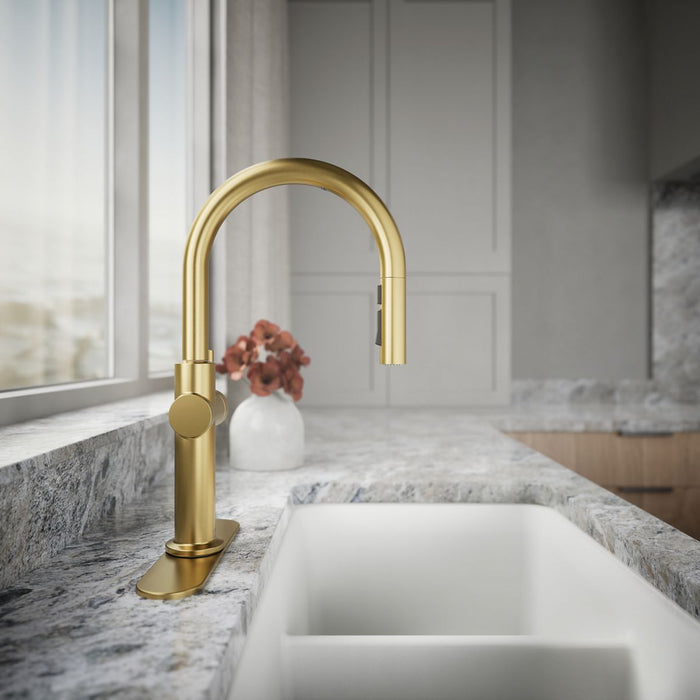 KOHLER K-22974 Crue Touchless pull-down kitchen sink faucet with three-function sprayhead