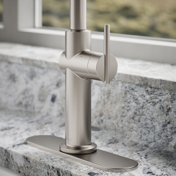 KOHLER K-22974 Crue Touchless pull-down kitchen sink faucet with three-function sprayhead