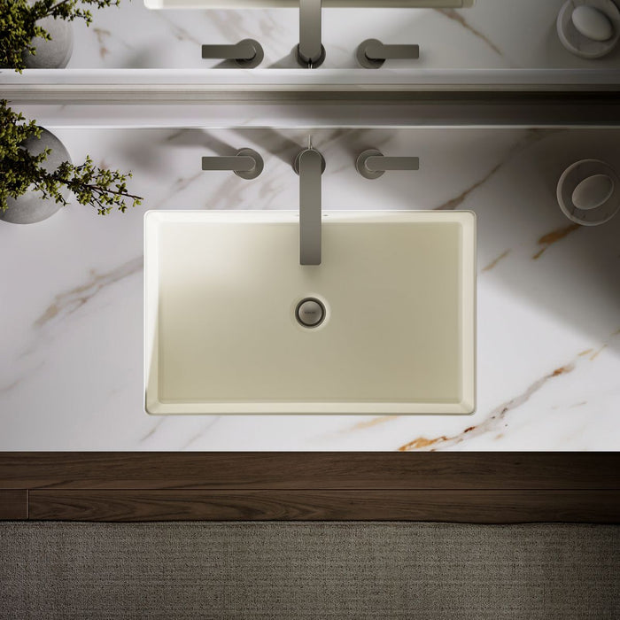 KOHLER K-2297 Kathryn 24" rectangular undermount bathroom sink, biscuit - view 5