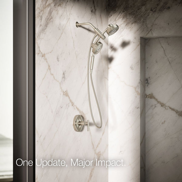 KOHLER K-23219 Purist 2-in-1 multifunction 2.5 gpm shower combo kit, vibrant brushed nickel - view 2