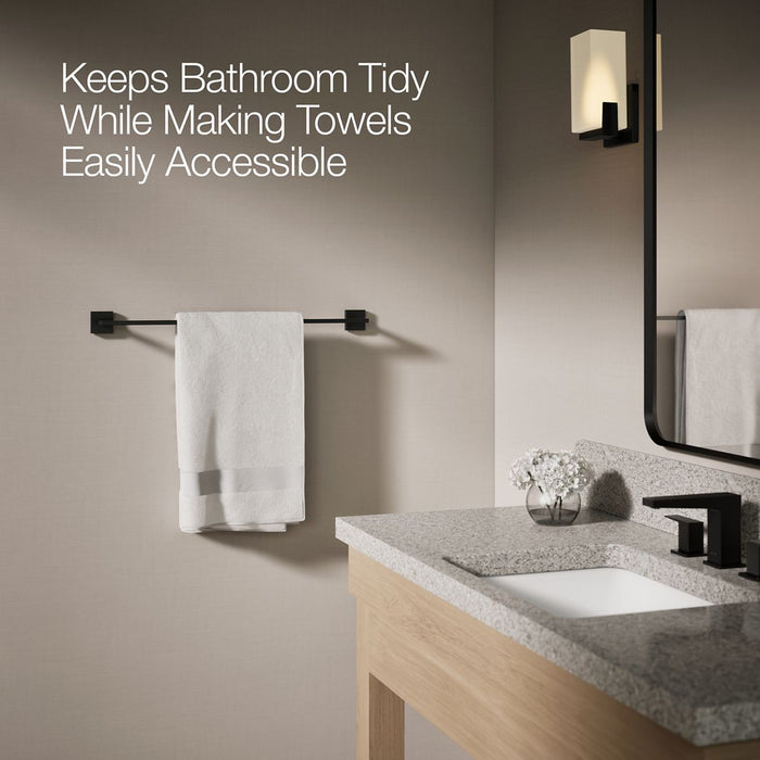 KOHLER K-23285 Square 24" towel bar, matte black - view 4
