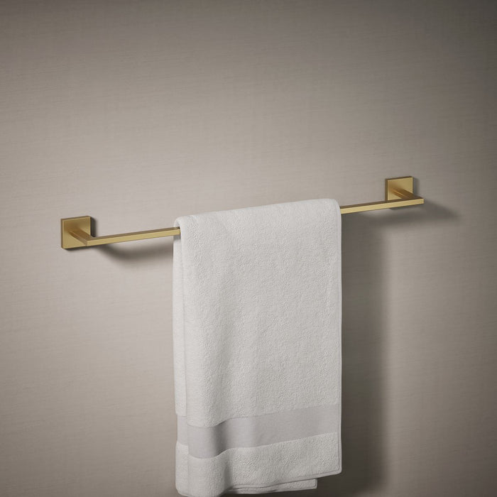 KOHLER K-23285 Square 24" towel bar, vibrant brushed moderne brass - view 4