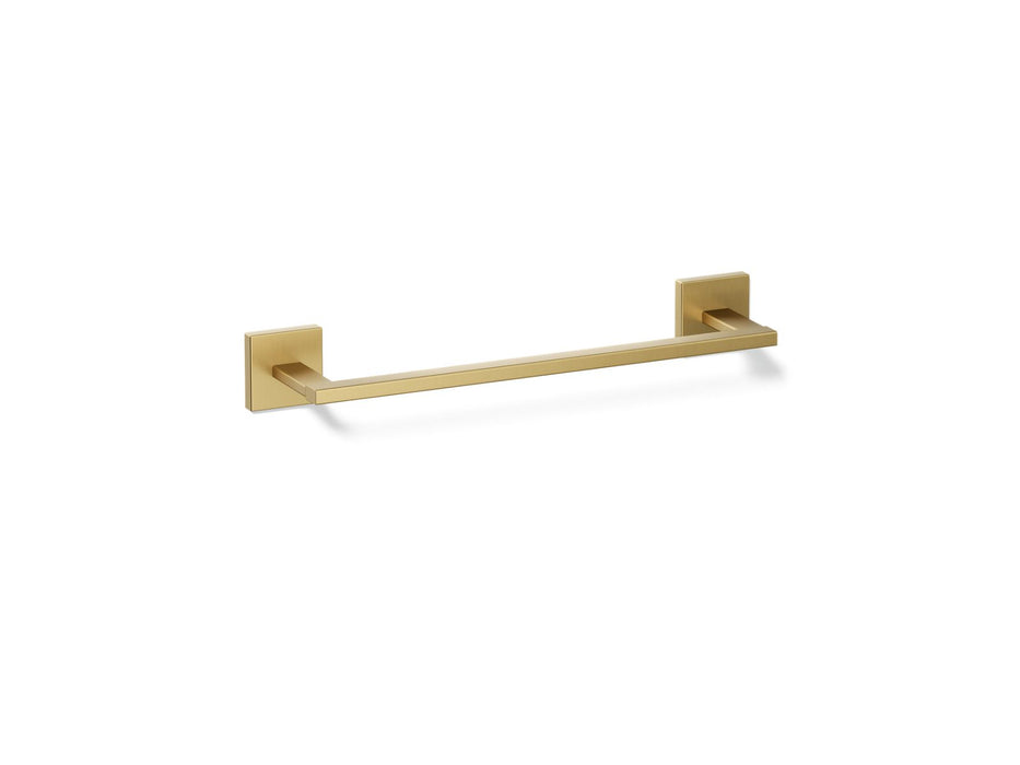 KOHLER K-23286 Square 12" towel bar, vibrant brushed moderne brass