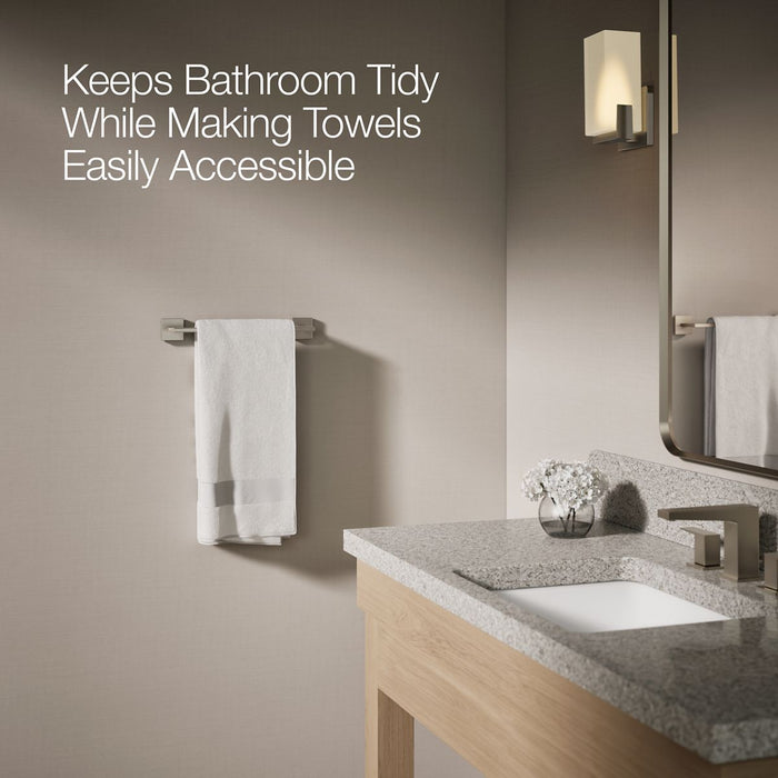 KOHLER K-23286 Square 12" towel bar, vibrant brushed nickel - view 4