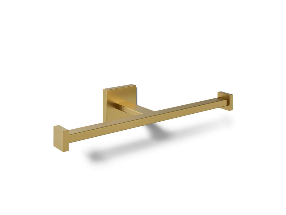 KOHLER K-23288 Square Double toilet paper holder, vibrant brushed moderne brass
