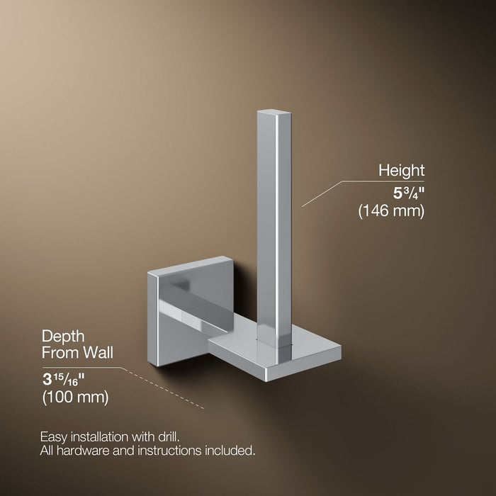 KOHLER K-23289 Square Vertical toilet paper holder, polished chrome - view 5
