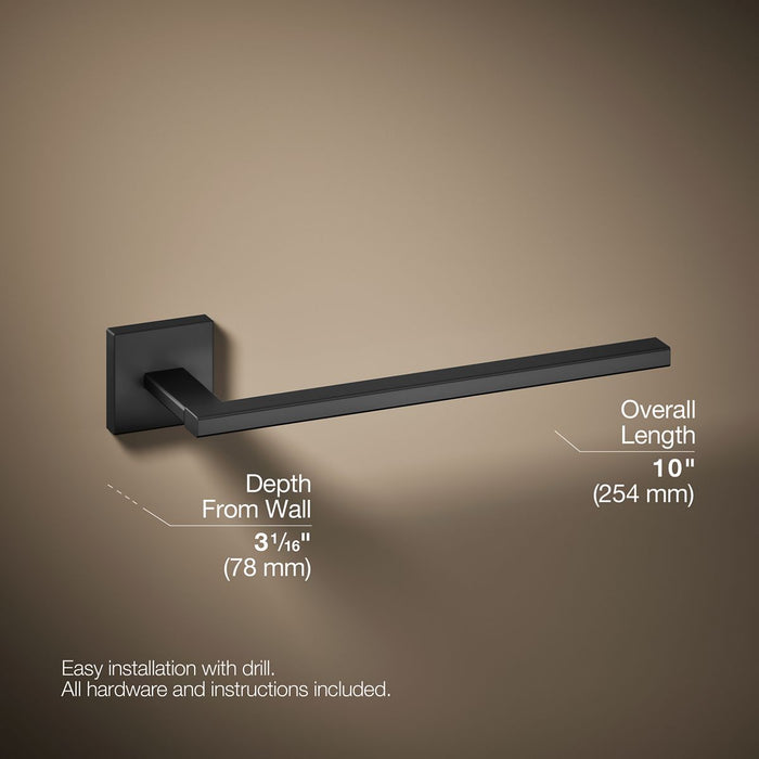 KOHLER K-23291 Square Towel arm, matte black - view 5