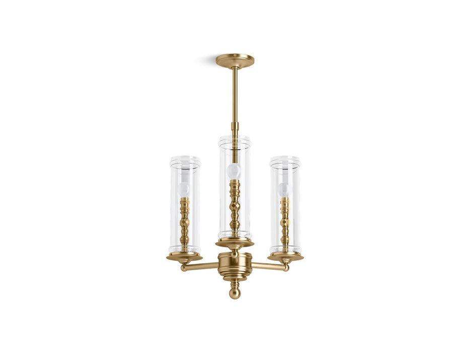 KOHLER K-23342-CH03 Damask 20" chandelier, moderne brushed gold