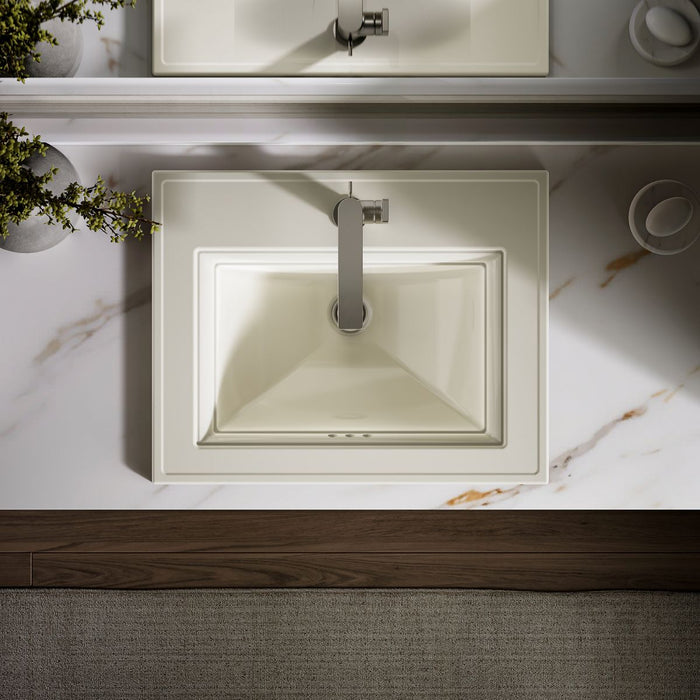 KOHLER K-2337-1 Memoirs 22-3/4" rectangular drop-in bathroom sink, biscuit - view 5