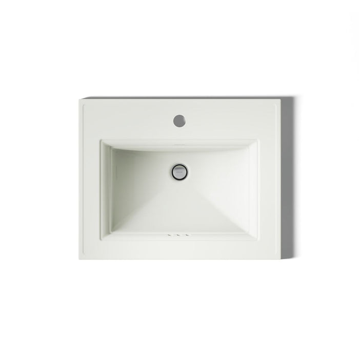KOHLER K-2337-1 Memoirs 22-3/4" rectangular drop-in bathroom sink, dune - view 3