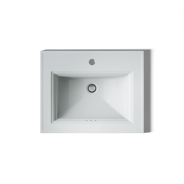 KOHLER K-2337-1 Memoirs 22-3/4" rectangular drop-in bathroom sink, ice grey - view 3