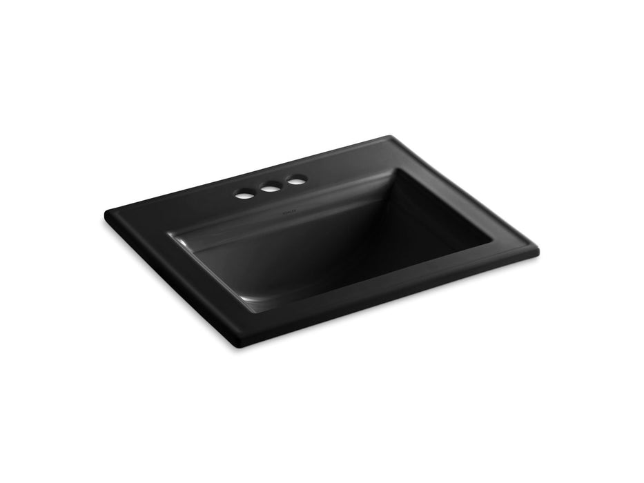 KOHLER K-2337-4 Memoirs 22-3/4" rectangular drop-in bathroom sink, black black