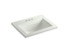 KOHLER K-2337-4 Memoirs 22-3/4" rectangular drop-in bathroom sink, dune