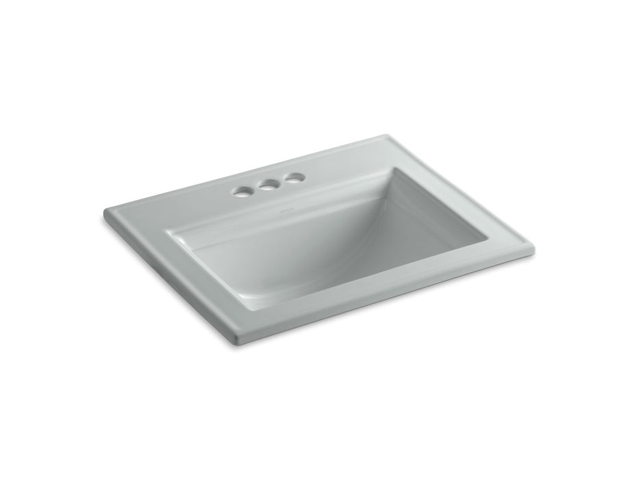 KOHLER K-2337-4 Memoirs 22-3/4" rectangular drop-in bathroom sink, ice grey