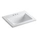 KOHLER K-2337-4 Memoirs 22-3/4" rectangular drop-in bathroom sink, white