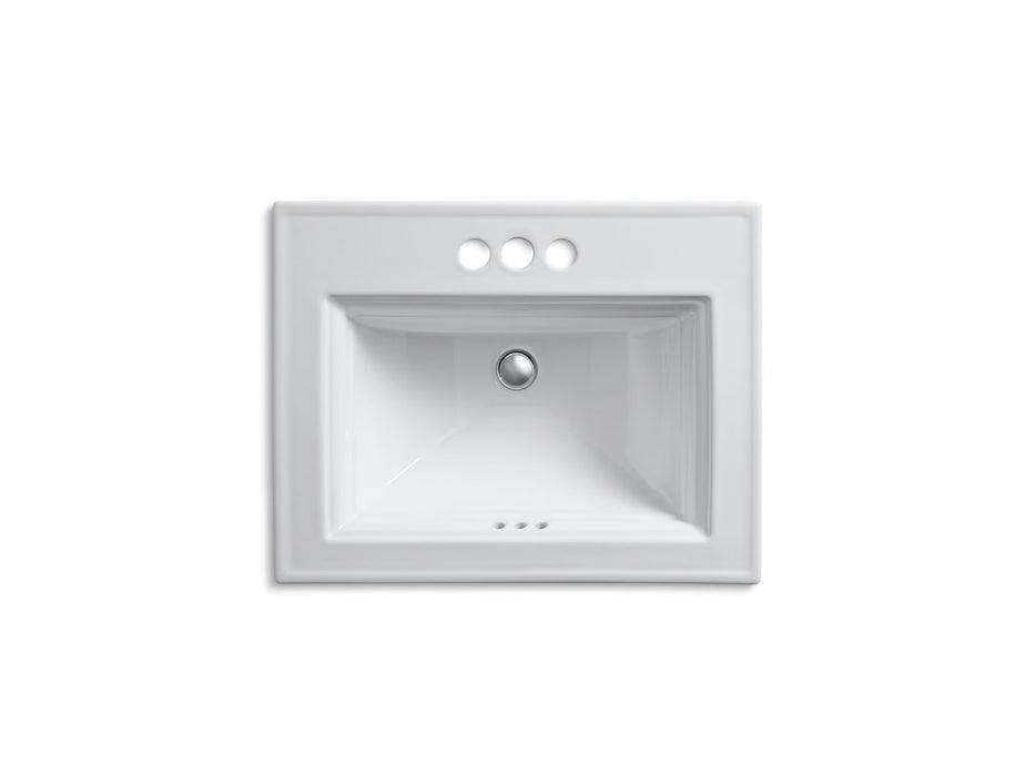 KOHLER K-2337-4 Memoirs 22-3/4" rectangular drop-in bathroom sink, white - view 2
