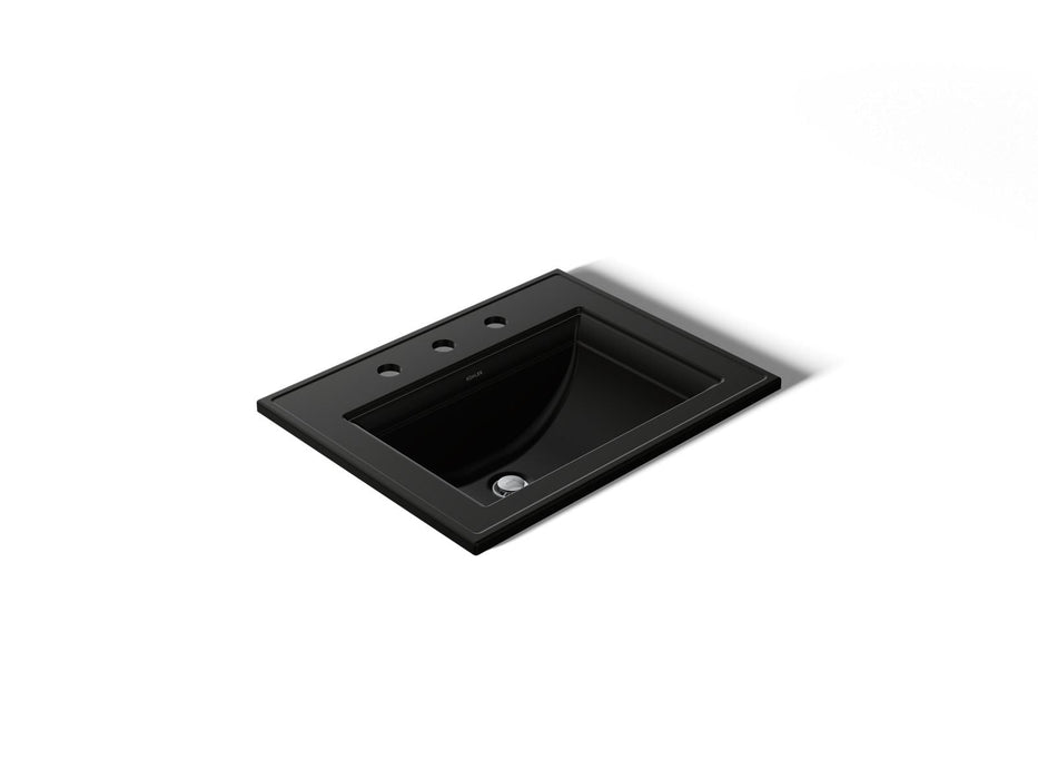KOHLER K-2337-8 Memoirs 22-3/4" rectangular drop-in bathroom sink, black black