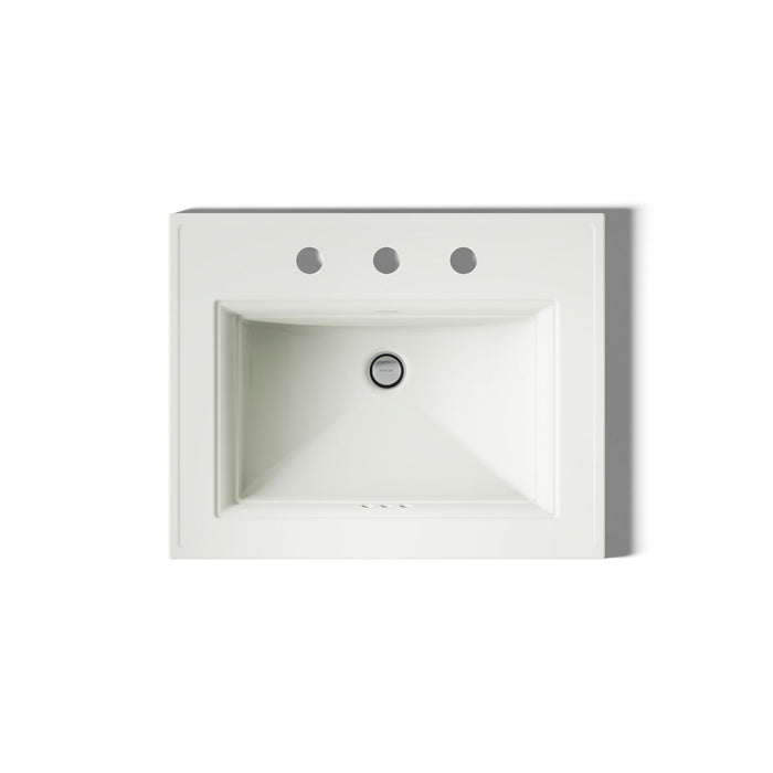 KOHLER K-2337-8 Memoirs 22-3/4" rectangular drop-in bathroom sink, dune - view 3