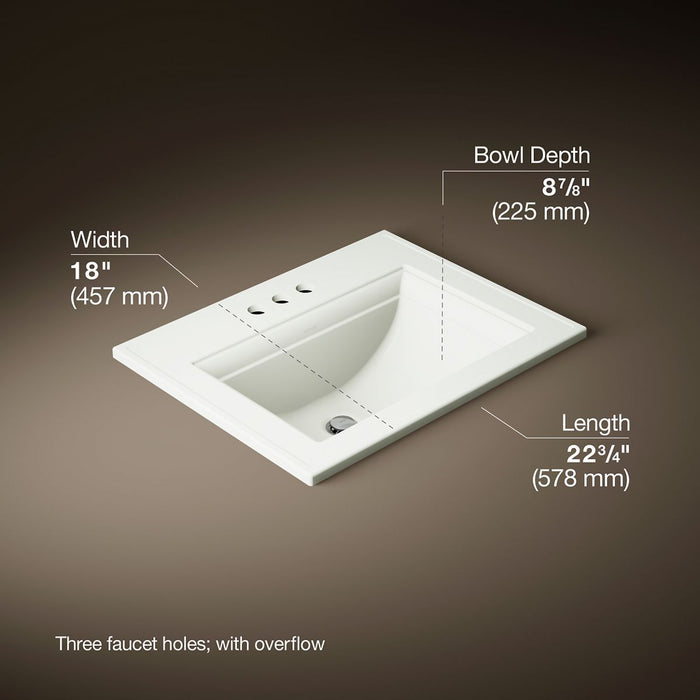3/4 view of product with dimensions
