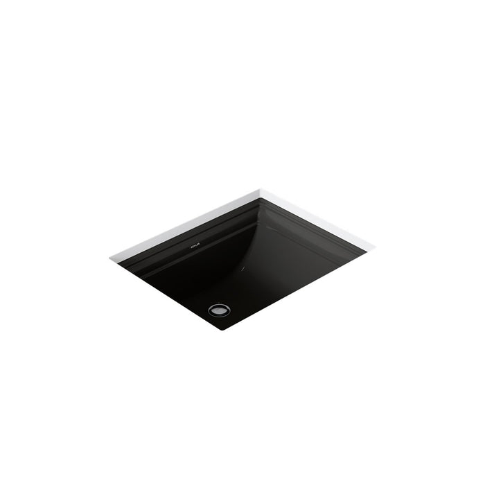 KOHLER K-2339 Memoirs 20" rectangular undermount bathroom sink, black black - view 3