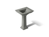 KOHLER K-2344-4 Memoirs Stately 25" Rectangular Pedestal Bathroom Sink, Thunder Grey - 3/4 view of product