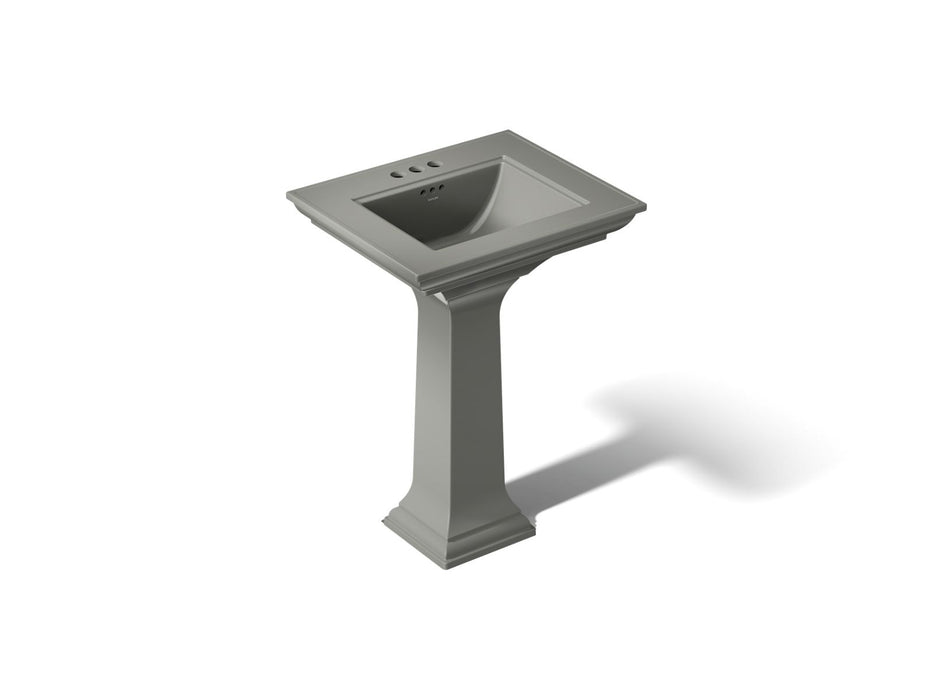 KOHLER K-2344-4 Memoirs Stately 25" Rectangular Pedestal Bathroom Sink, Thunder Grey - 3/4 view of product